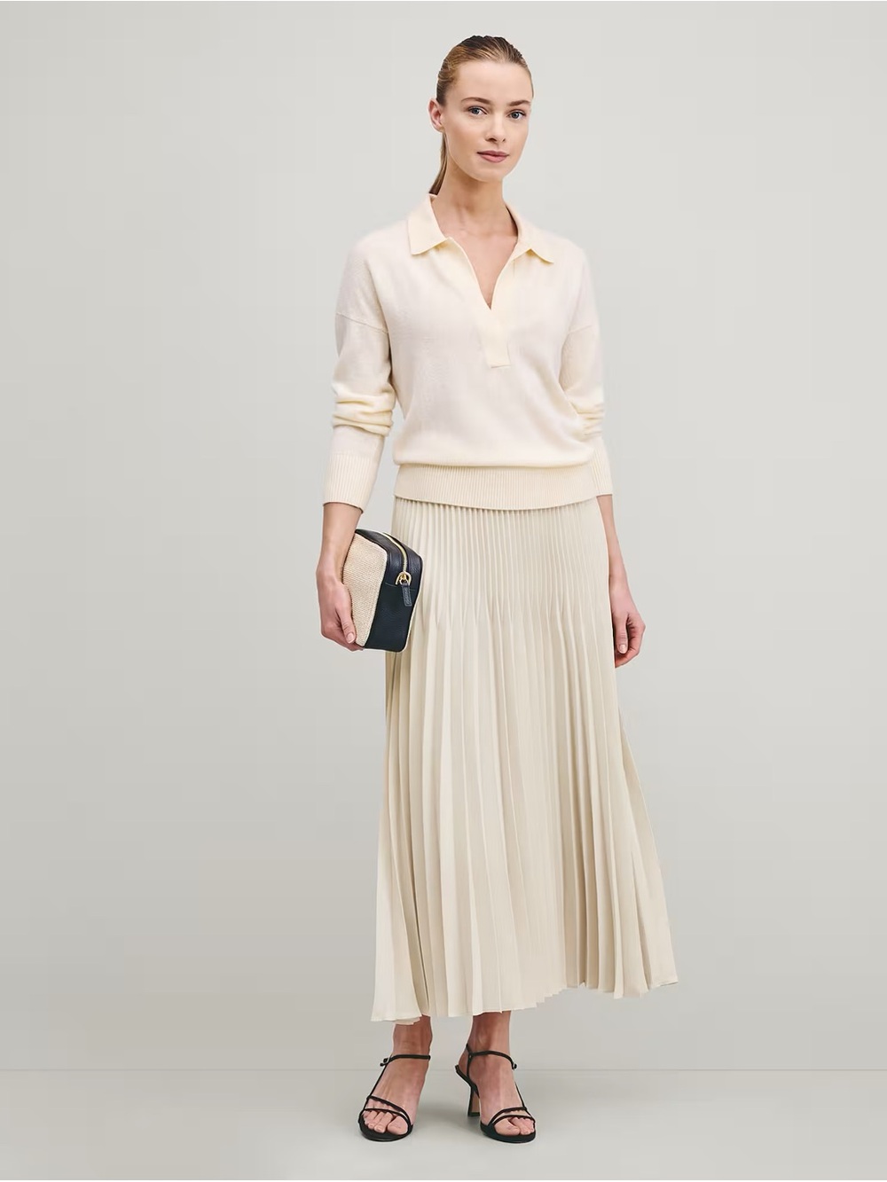 NWT Quince Pleated Matte Pleated Midi Skirt - Picture 4 of 4
